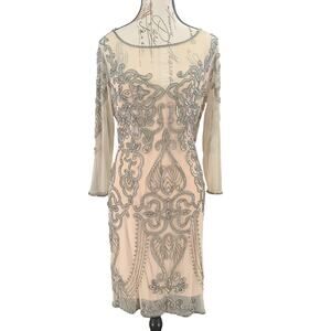 Prelude Art Deco Gatsby formal beaded dress Size 10 Holiday party cocktail event